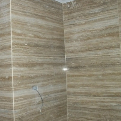 Đá ốp tường nhà tắm Vàng Travertine